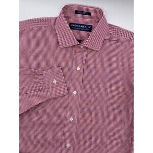 Magna Ready Magnetic Gingham Shirt Men's Small Long Sleeve Red White Button Up